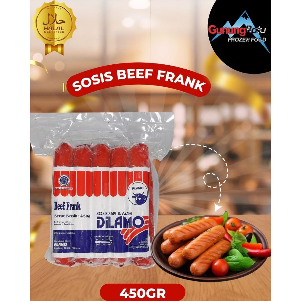 DILAMO BEEF FRANK SOSIS SAPI MERAH 450 GRAM