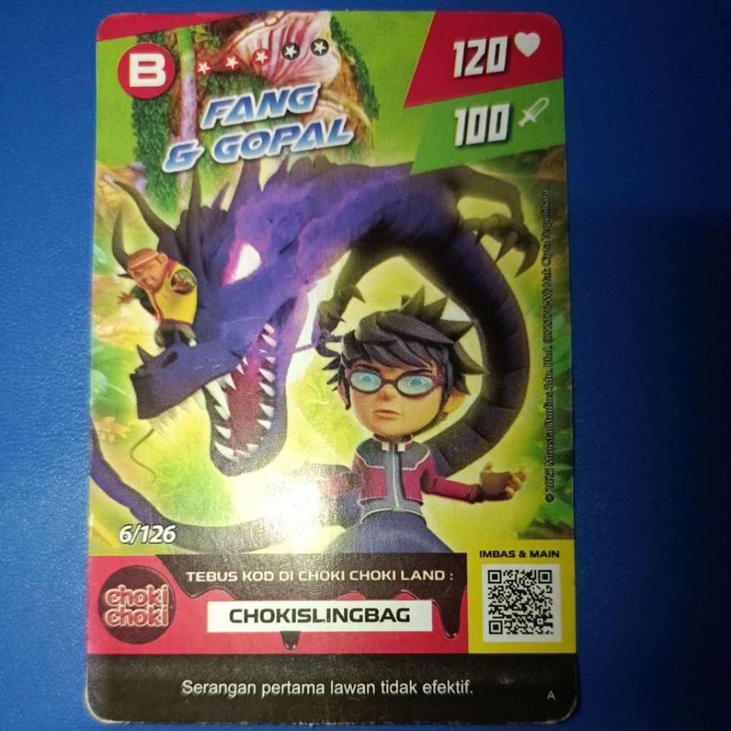 monsta card boboiboy galaxy/fang &gopal