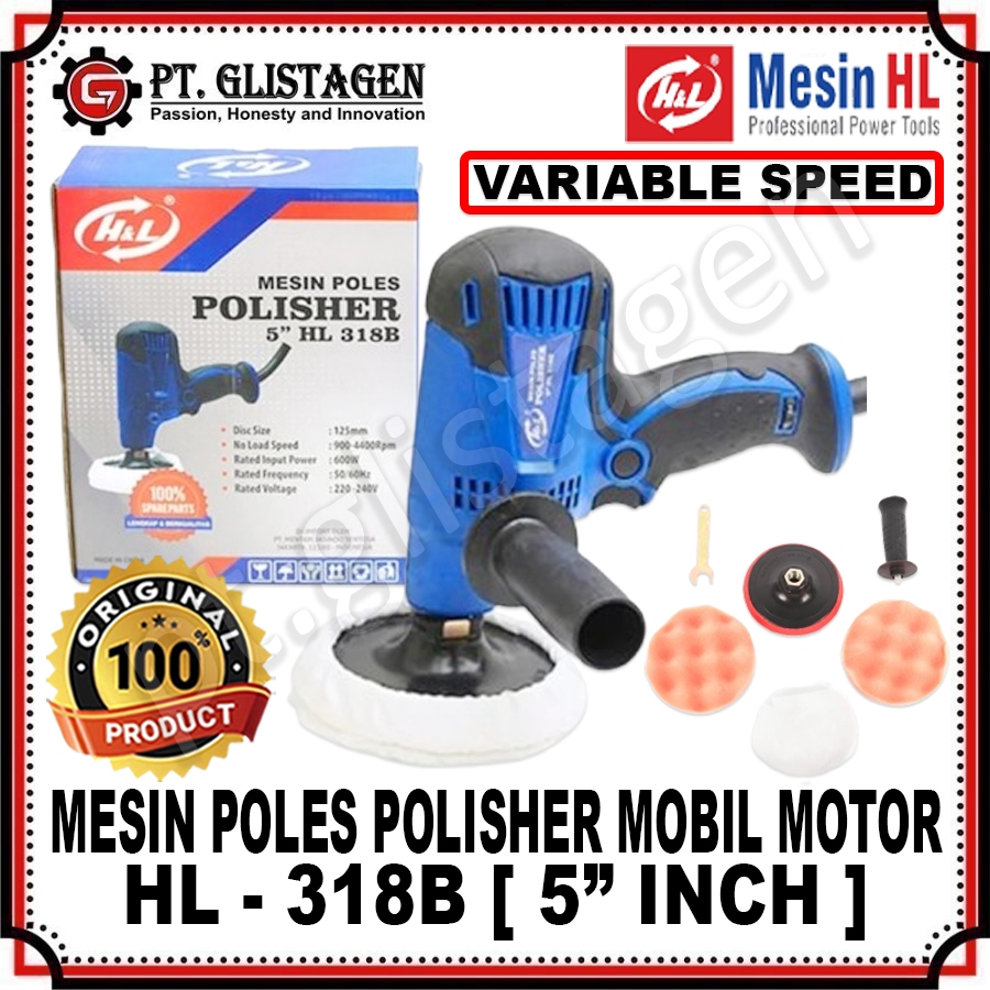 HL - BENZ Mesin Poles Polisher Mobi Mobil 5" Inch VARIABLE SPEED Mesin Poles Poliser Mobil Motor Car