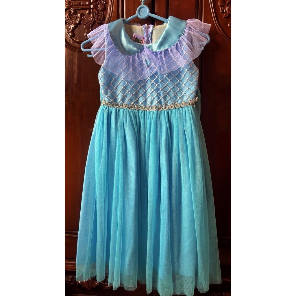 gaun gown frozen anak perempuan preloved