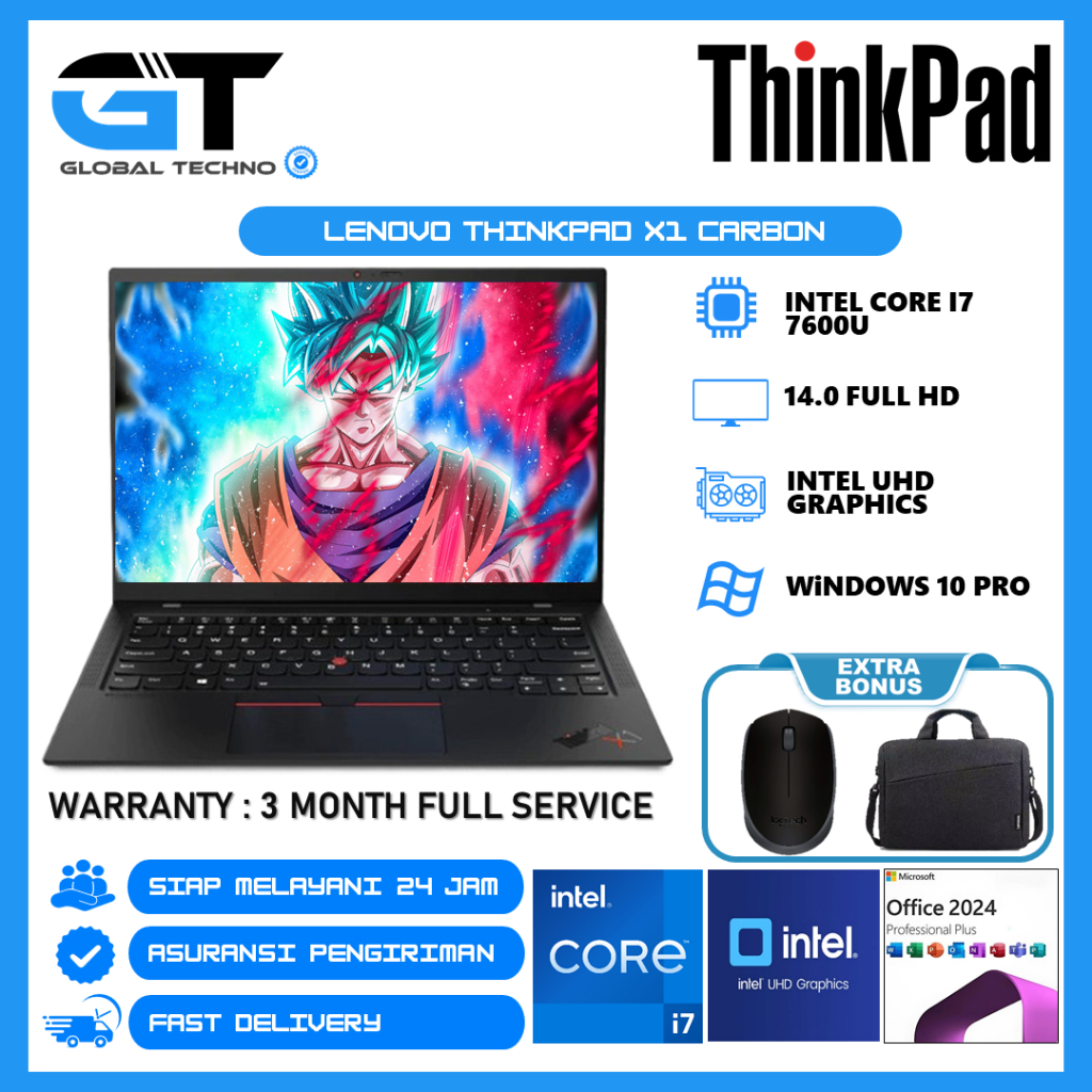 Laptop Lenovo X1 Carbon Intel i7 7600U Ram 16GB 512GB SSD 14 FHD Windows 11 Pro