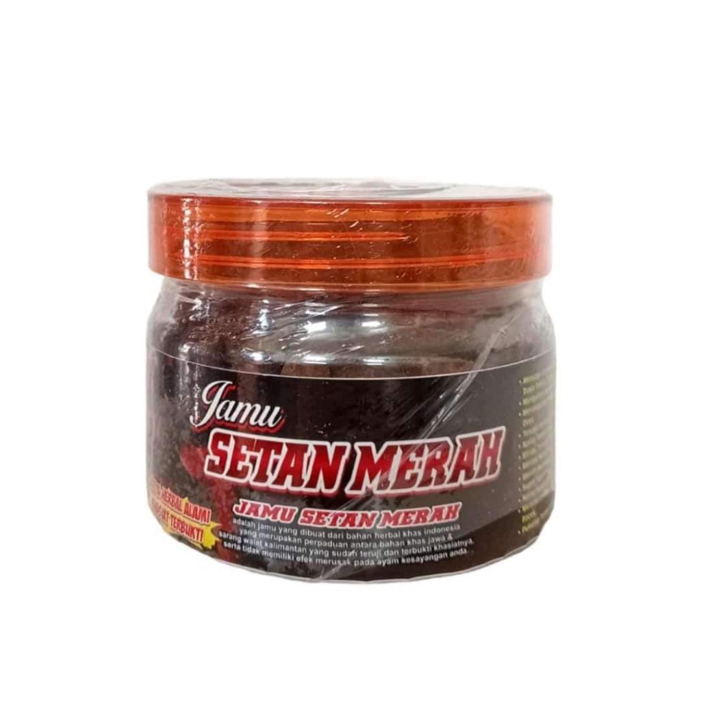 JAMU SETAN MERAH Toples 110 butir jamu vitamin suplemen ayam laga jago aduan petarung jantan banyak 