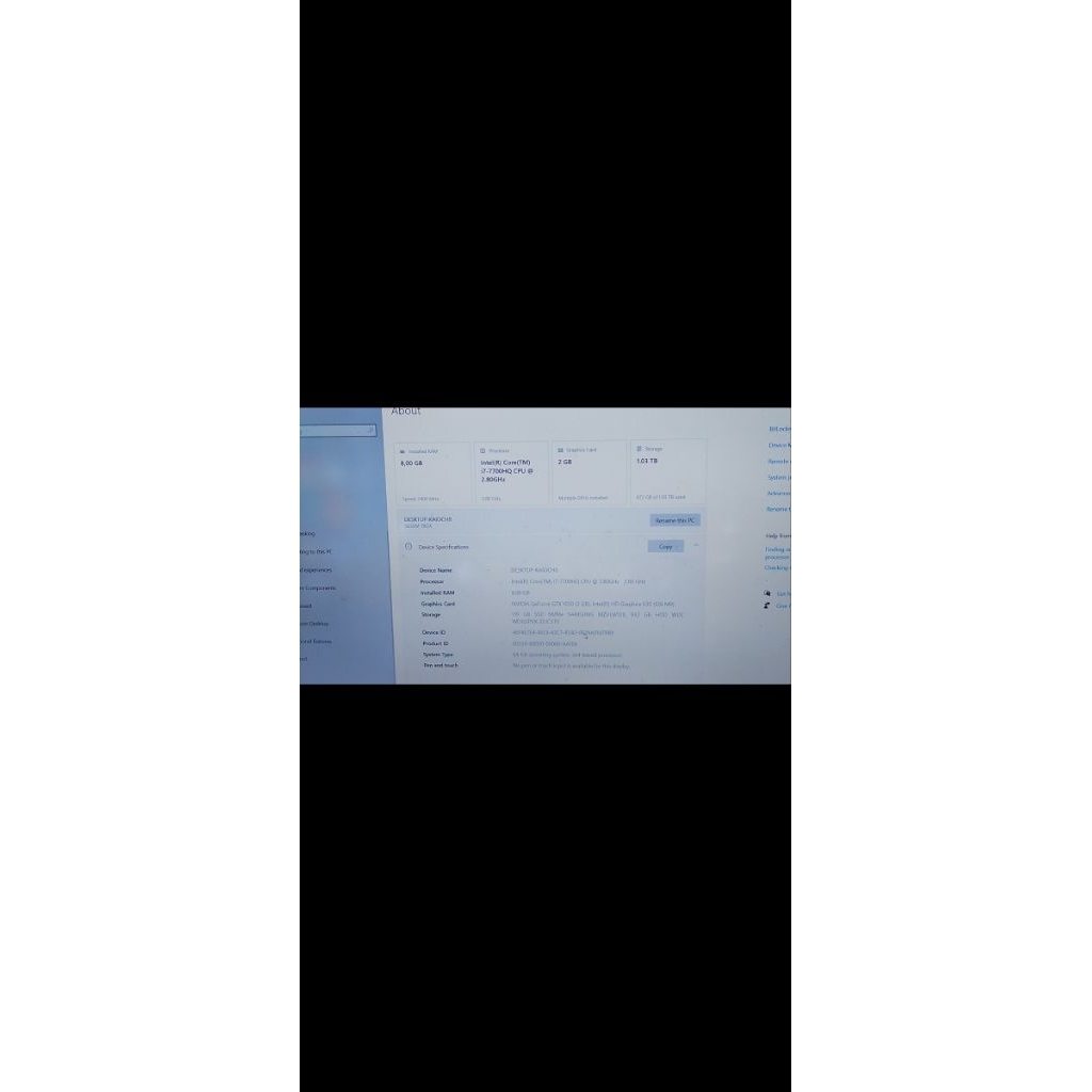 laptop MSI core i7 8/1tb