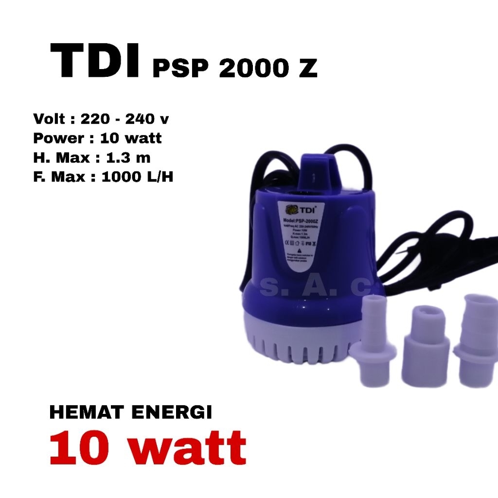 TDI PSP 2000 Z Pompa kolam dan Aquarium power head top filter power head