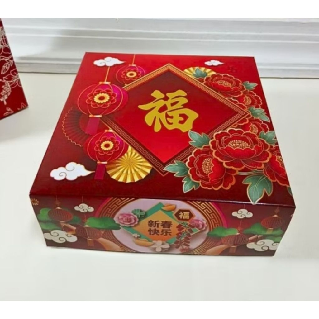 kotak kue imlek 22x22x7 cm dus box kue lapis legit bolu tem imlek happy chinesse new year