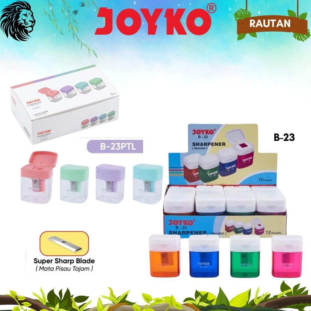 Rautan Serutan Pensil Joyko 1 Lubang B-23 Ketajaman Tajam (PACK)
