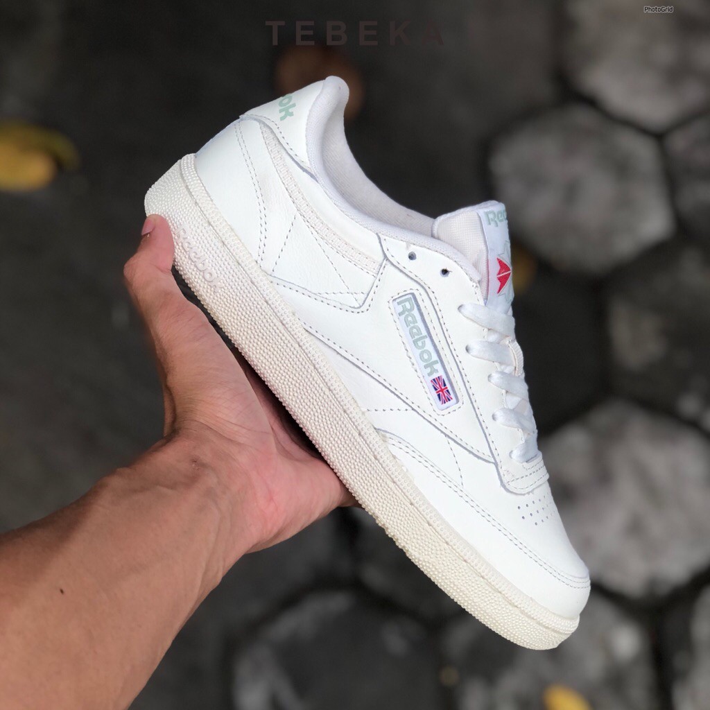 Sneakers Reebok Classic Club C 85 Leather Chalk White Sage Green Original
