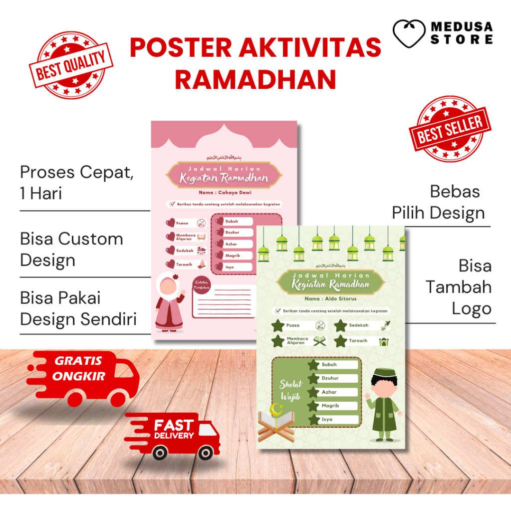 Poster Checklist Ramadhan – Jadwal Kegiatan & Amalan Harian