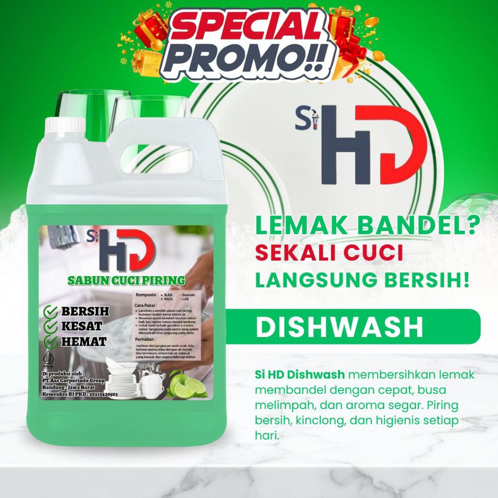 Sabun Cuci Piring 5 Liter - Dishwash 5 Liter - Sabun Cuci Piring HD 5 Liter