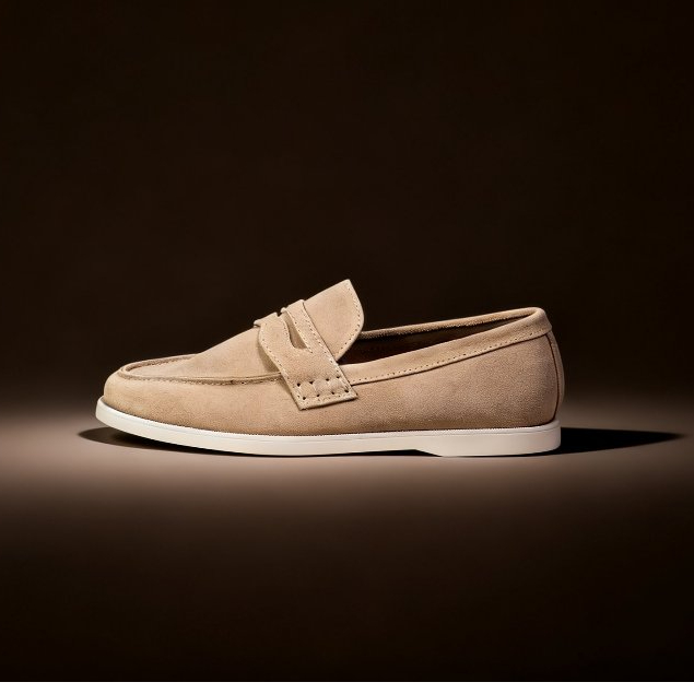 Sepatu Mokasin ENZO BEIGE Loafers Pria Seri BT Gaya Old Money Terinspirasi Shoes Flat dengan Desain 