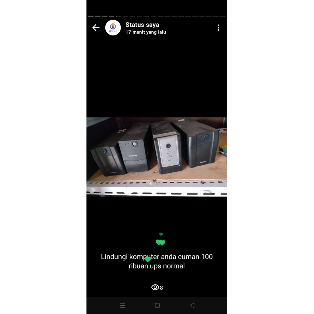 ups normal nyala non aki ups mini second