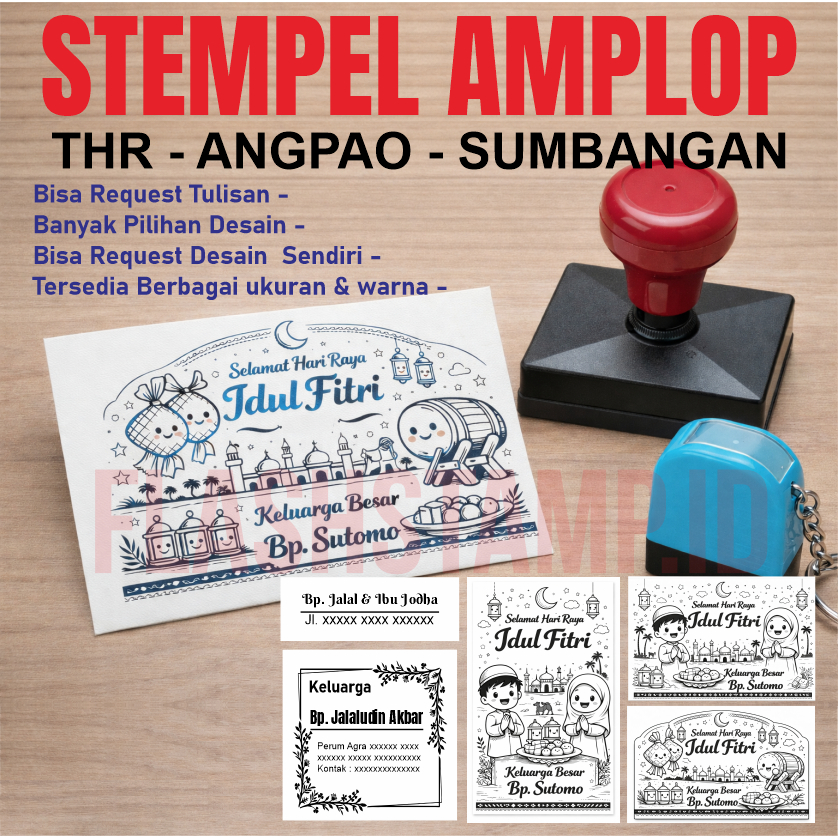 Stempel Amplop THR Lebaran / Idul Fitri / Sumbangan / Kondangan / Angpao dll | FlashStamp ID