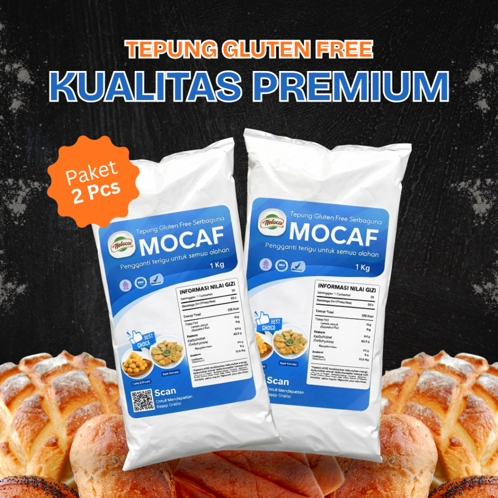 2 PCS BULK HELOCA - Tepung Mocaf Gluten Free Untuk Semua Olahan Kue Kering Cake & Gorengan
