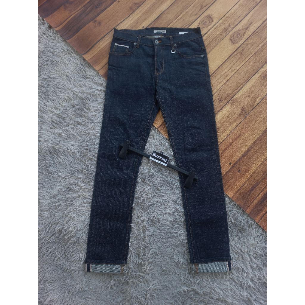 Soverment Denim Selvedge Straight Slim Fit Jeans Indigo Celana Selvedge NOT Celana Cargo Panjang Car