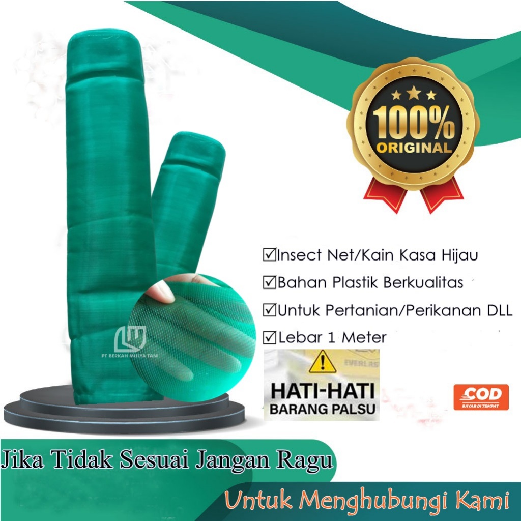 Jaring Waring Kain Kasa/ Insect Net Lebar 1 Meter Untuk Pertanian/Perikanan/Proyek Bangunan