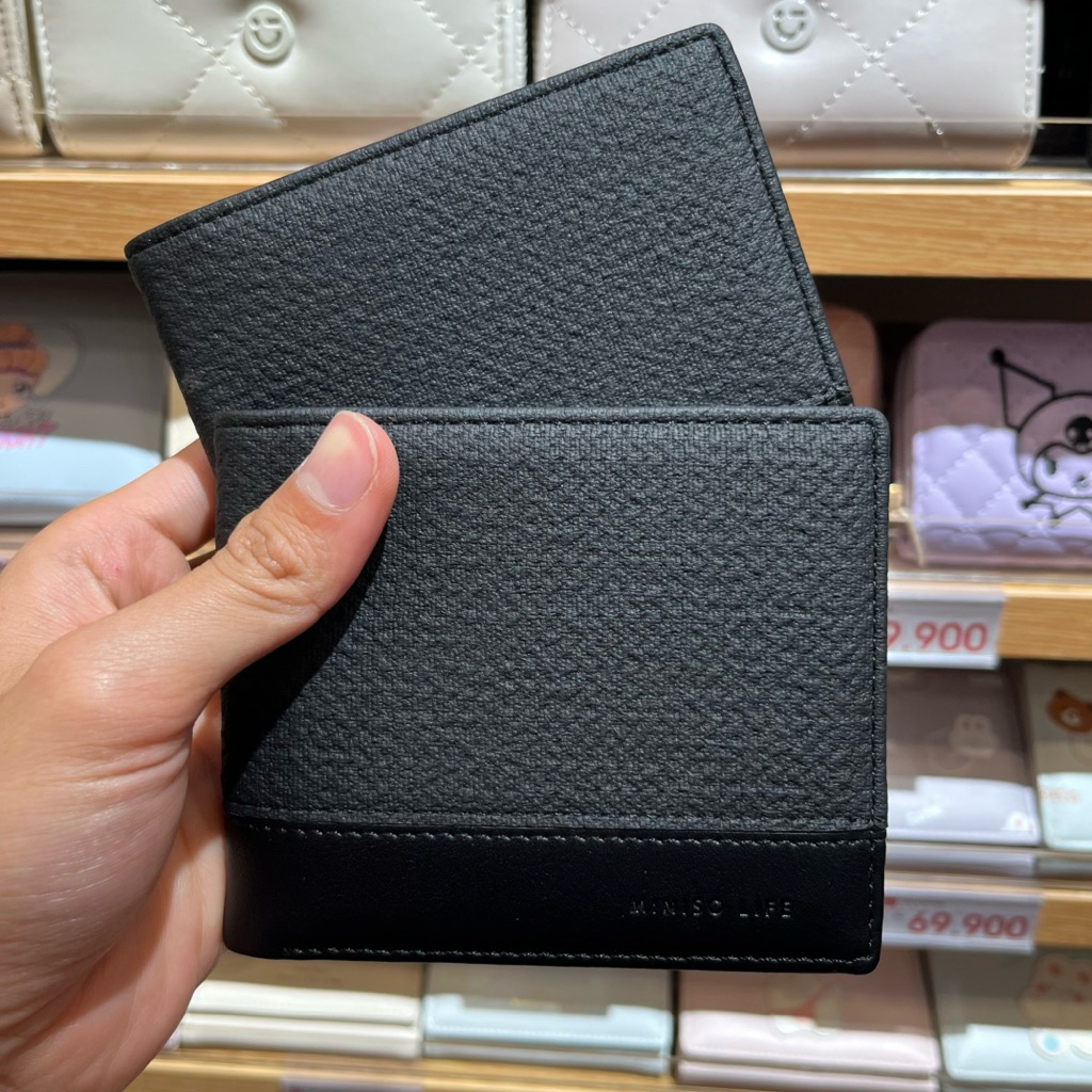 Miniso Denim Man's Wallet (Black, Dompet Pria)