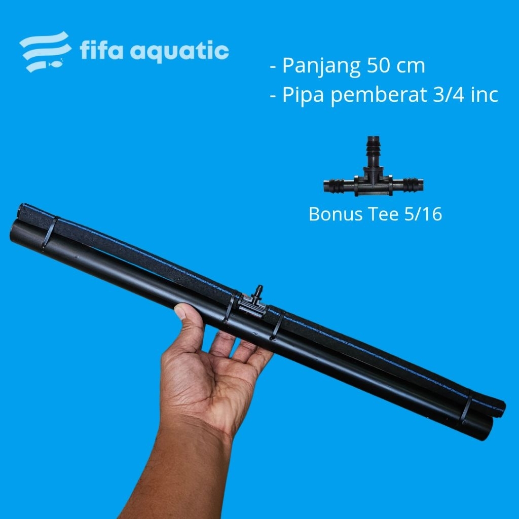 Uniring aerator panjang 50 cm gelembung udara kolam koi
