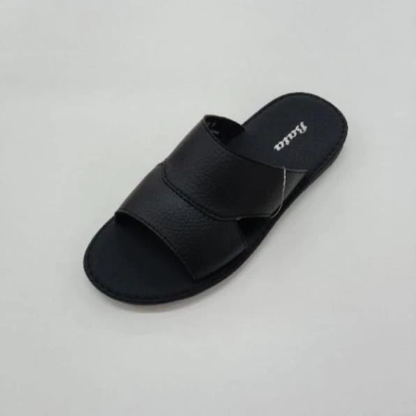 Sandal Kulit Slop Pria Bata New Produk Sol Karet Tali Sintetis Kulit Sintetis Ukuran 39-43 Hitam Cok