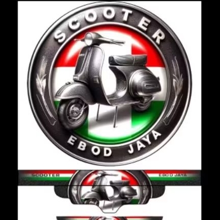 Sticker decal sangkar burung murai NO2 motip scooter hitam3d