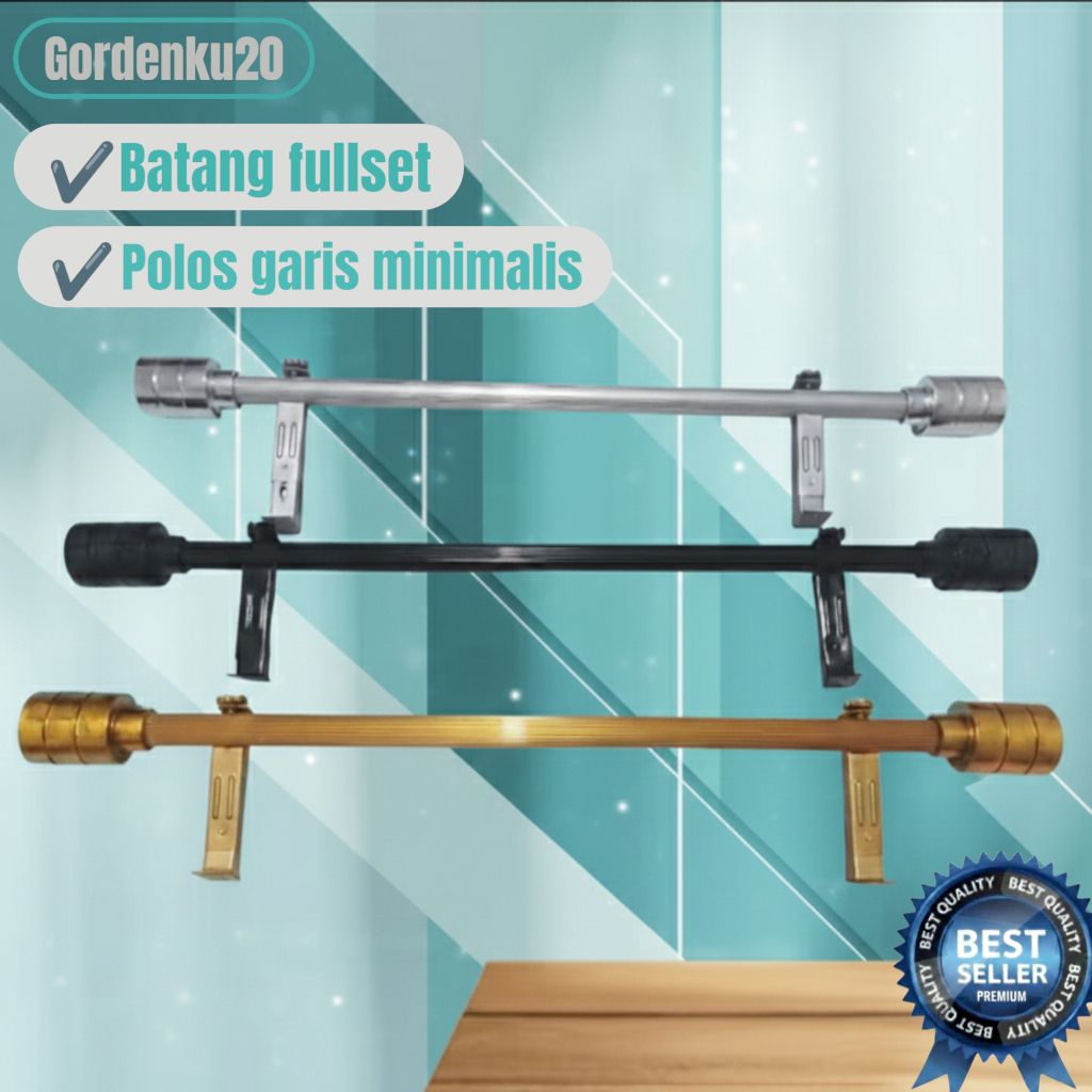 Tiang gorden minimalis pipa penyangga batang gorden pulset batang polos garis minimalis tongkat gord