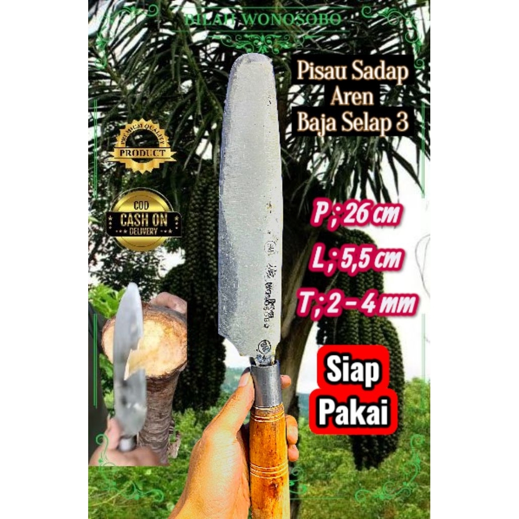 Pisau sadap aren baja isen selap 3 model lonjong