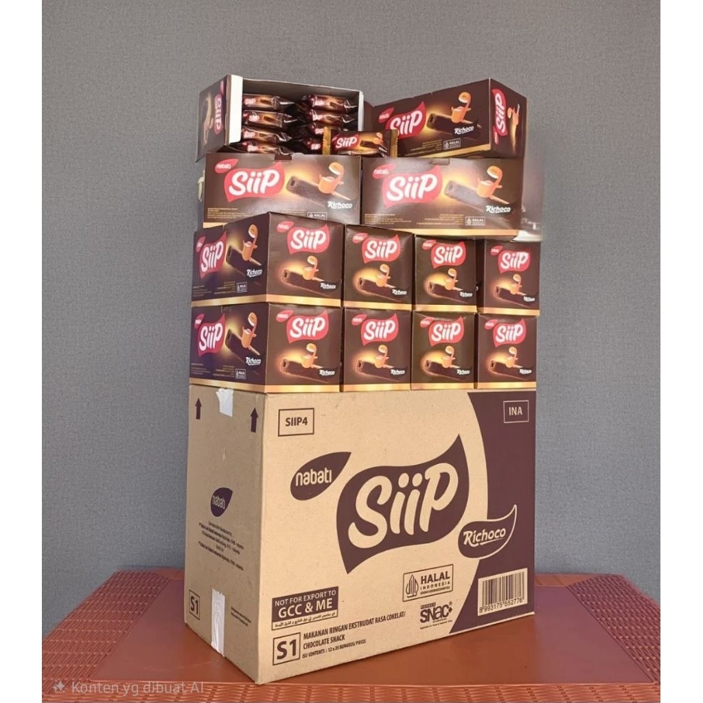 Nabati Siip / 1 Dus isi 12 kotak Rasa Cokelat Nabati siip kotak 1 karton