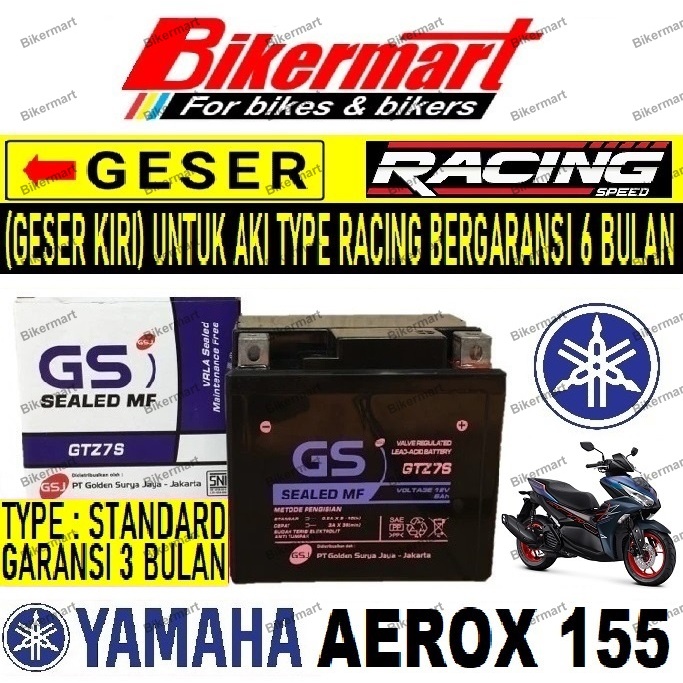 Aki Motor Yamaha Aerox 155 GTZ7S Accu Kering MF