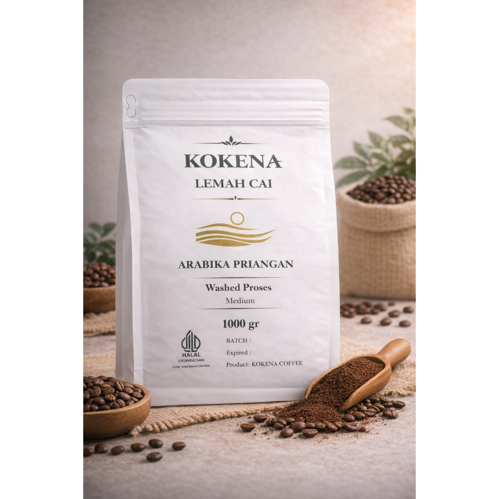 Kopi Arabika Priangan Premium Bubuk & Roasted Bean 1000 Gr | Kokena Coffee