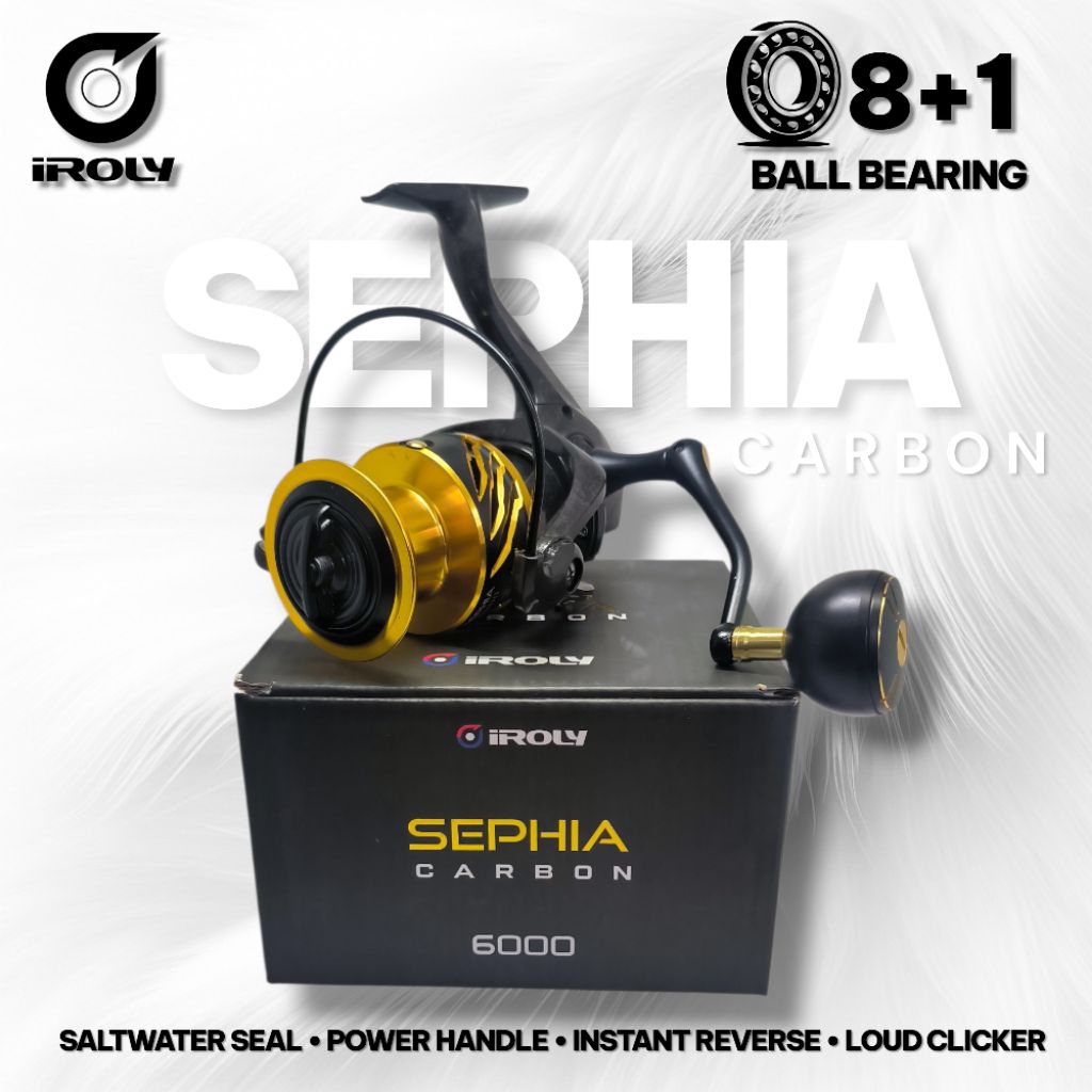 Reel Iroly Sephia Carbon | Spesialis Saltwater, Ringan & Power Handle