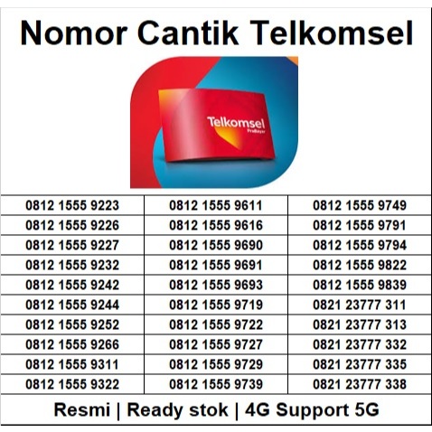 Nomor Cantik Telkomsel Kartu Perdana 4G/5G F33