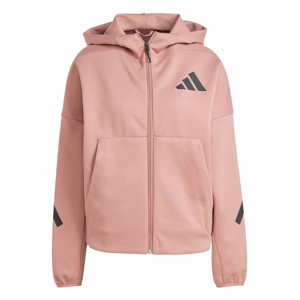 adidas Lifestyle adidas Full-Zip Hoodie Women Pink NEW size S