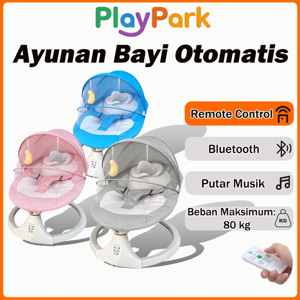 PlayPark Ayunan Bayi Elektrik Otomatis Baby Swing Listrik Lipat Ayunan Bayi Elektrik Automatic Ayuna