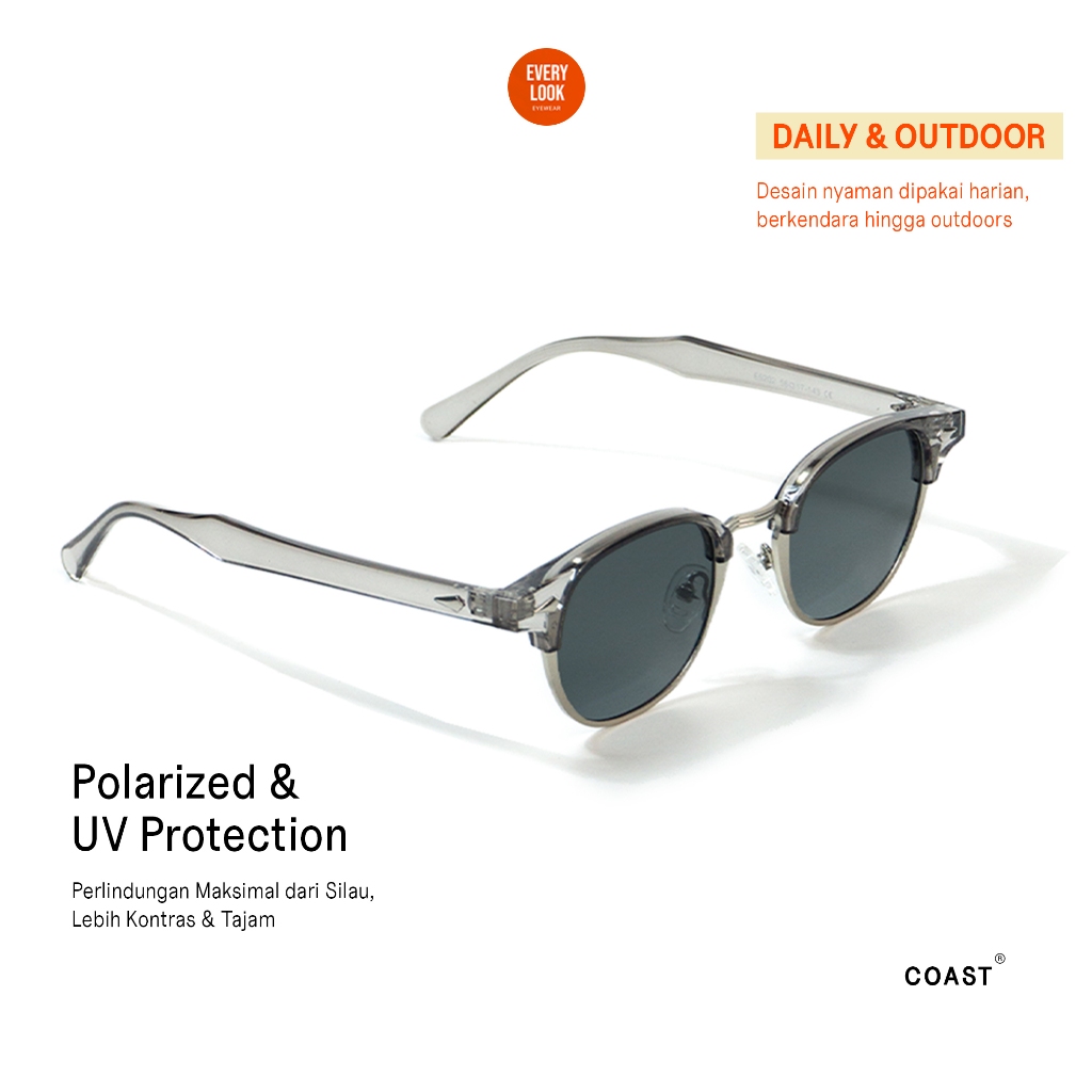 Everylook - COAST | Sunglasses Kacamata Gaya Hitam Polarized Anti UV400 dan Anti Glare Pria Wanita