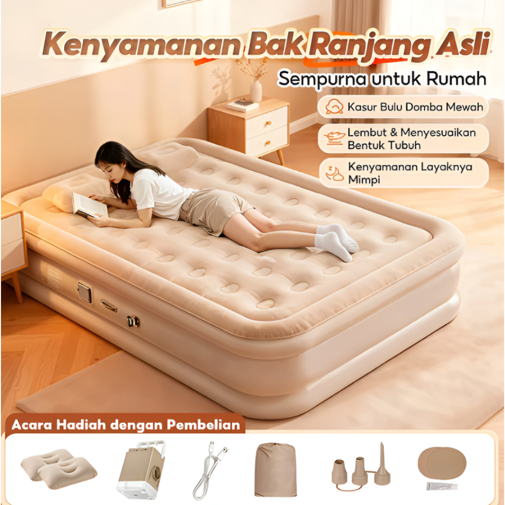 COD KASUR ANGIN POMPA OTOMATIS / MATRAS ANGIN UKURAN BESAR DENGAN POMPA OTOMATIS / PIGEON/DOVE