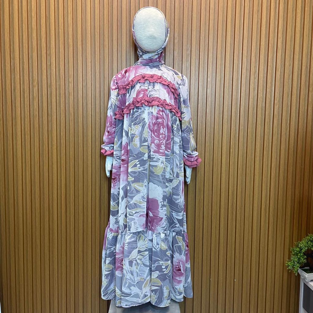 Naomi Dress/ Gamis Anak Set Hijab/ Gamis anak premium