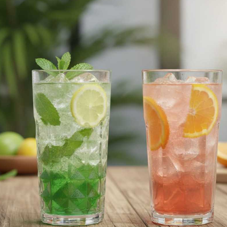 Gelas Minum Kaca Bening Tinggi Tebal – Gelas Es Teh Jus Lemon Tea