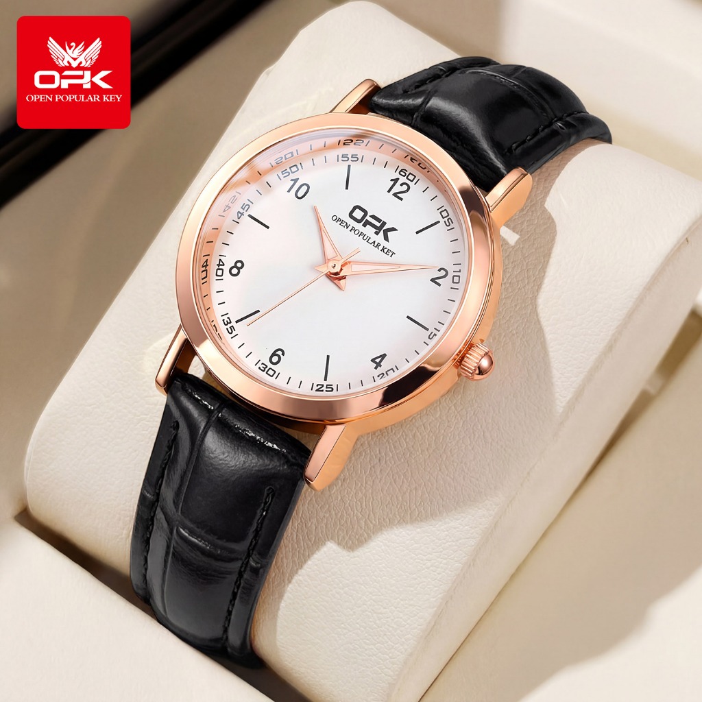 OPK Jam Tangan Wanita Anti Air Original Kulit Luminous Terbaru 2026 Luxury Women Watch ​Model 8613