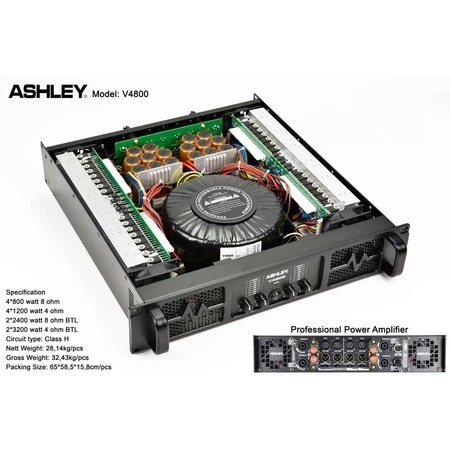 Power Amplifier 4 Channel Ashley V4800 - V 4800 Original