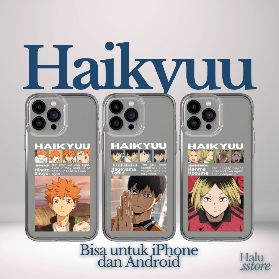 Case Haikyuu | Clear Case Transparan iPhone Android Samsung Vivo Oppo | Casing HP Wibu Anime Fanart