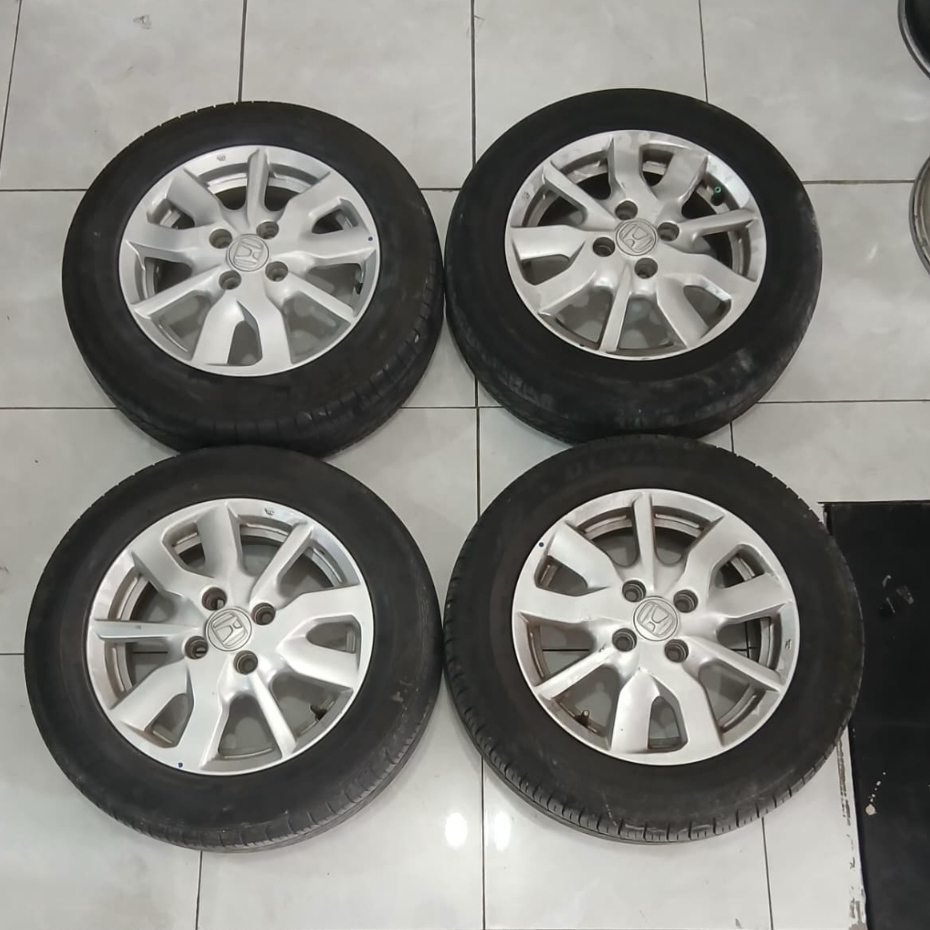 VELG OEM BRIO SATYA R14X5 PCD 4X100 ET50 + BAN 175 65 R14 LIKE NEW MURAH