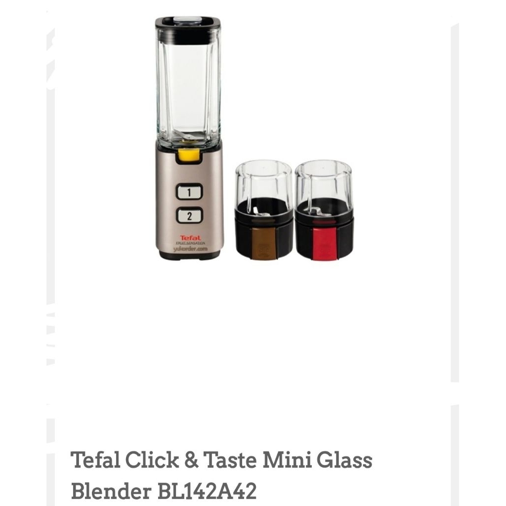 TEFAL CLICK & TASTE MINI GLASS BLENDER BL142A42 tefal mini blender kaca