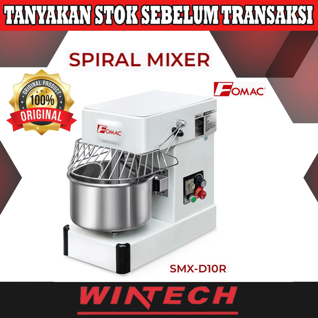 Fomac SMX-D10R Spiral Mixer 10 Liter Pengaduk Adonan Roti Kapasitas Besar Dengan Putaran Ganda SMXD1