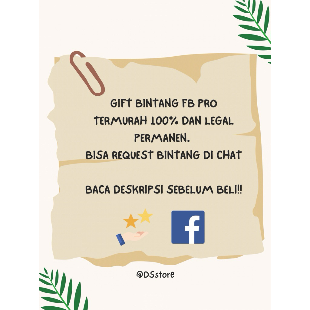 OPEN GIFT 1 BINTANG FB PRO PERMANEN TERMURAH 100%
