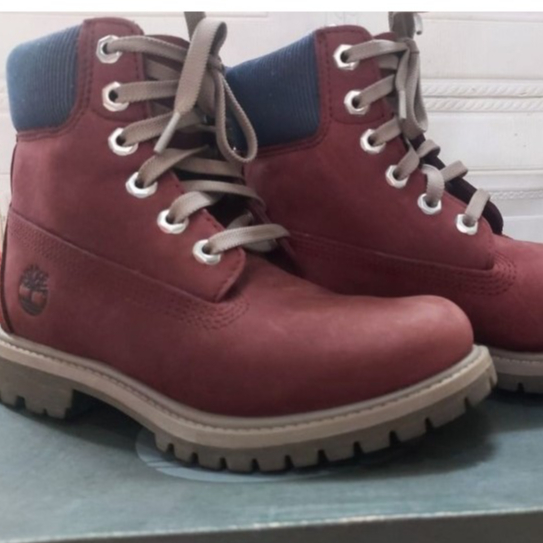 Timberland Premium 6 Inch Waterproof Boots 'Burgundy Nubuck' Size 36- SECOND