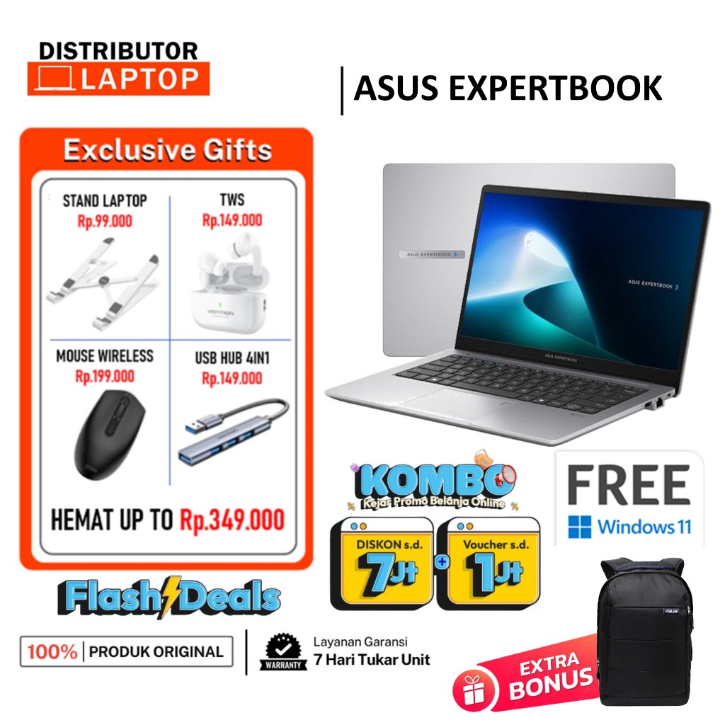 ASUS EXPERTBOOK P1403CVA INTEL CORE 5 210H 3 100U I3 1315U 16GB 512GB SSD WIN11 GARANSI RESMI 3TH