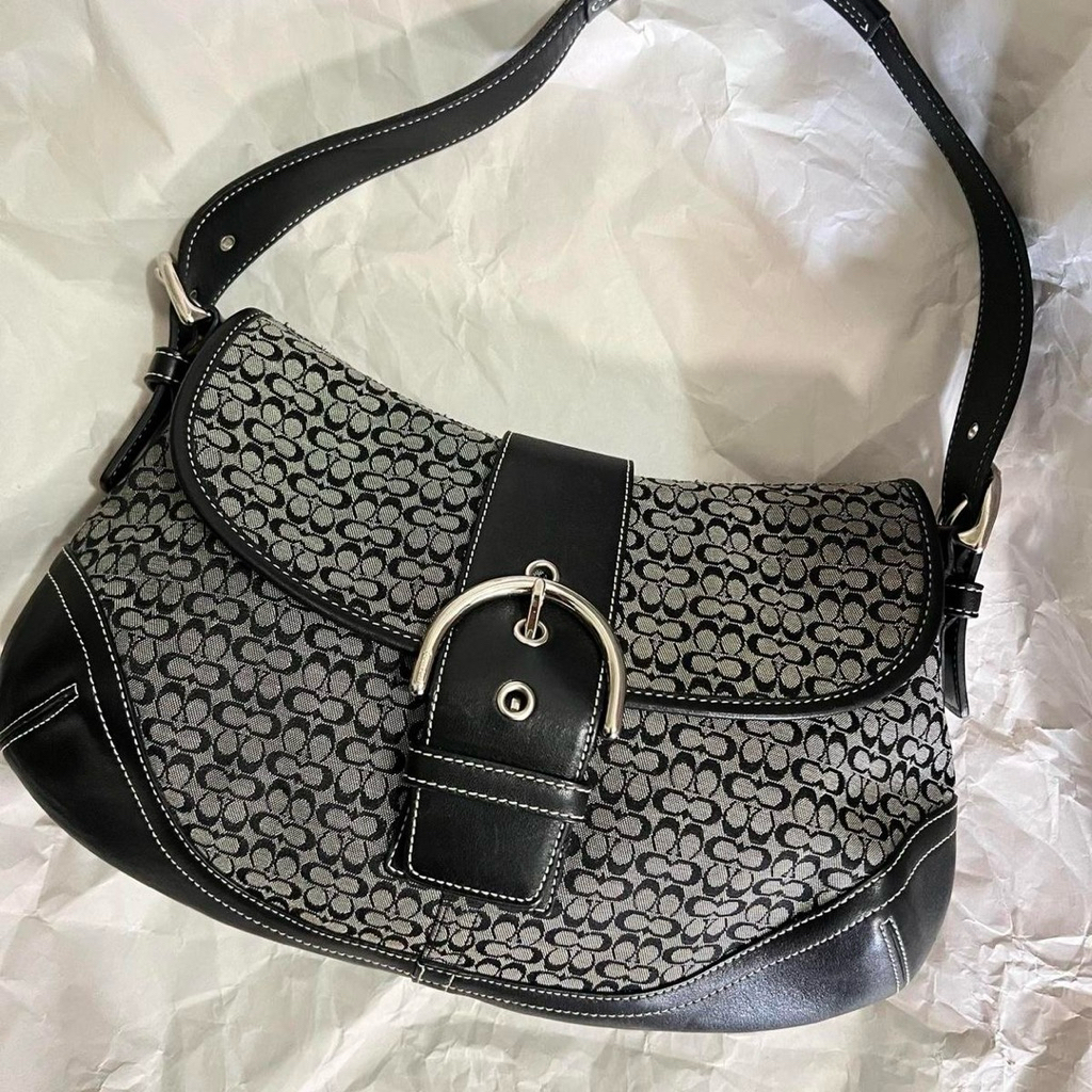 Coach soho black and grey shoulderbag