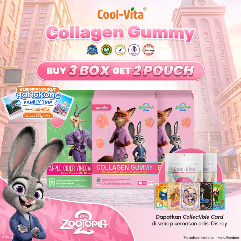 Coolvita Disney Edition - 2 Box Collagen Gummy + 1 Box Apple Cider Disney Edition + 2 Pouch Collagen