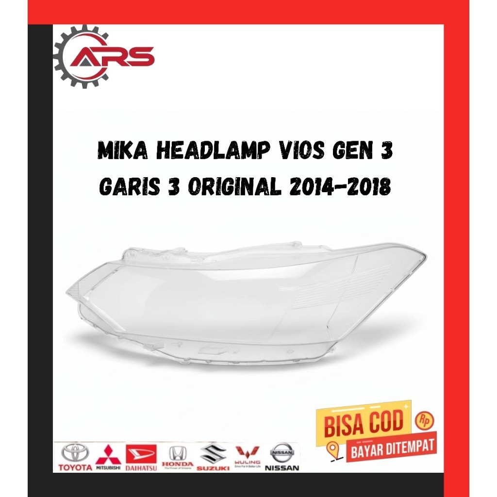 Mika headlamp Lampu depan vios gen3 garis3 2014 2015 2016 2017 2018 original