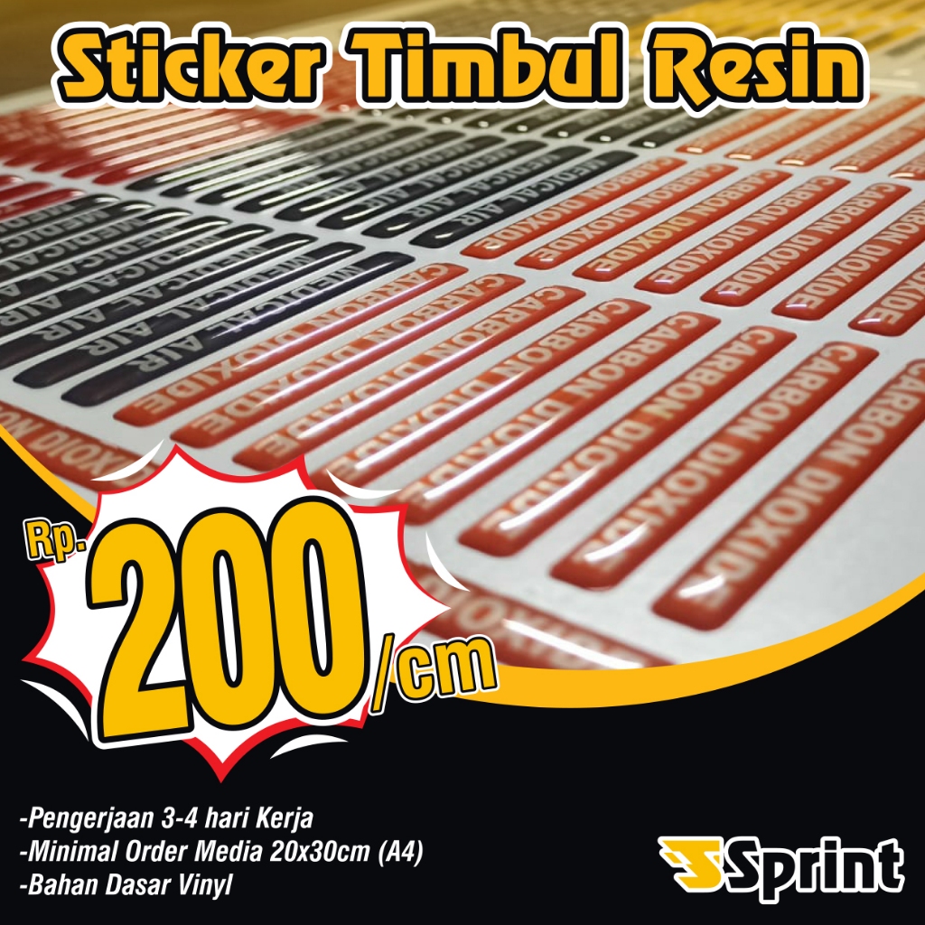 CETAK STICKER TIMBUL RESIN CUSTOME