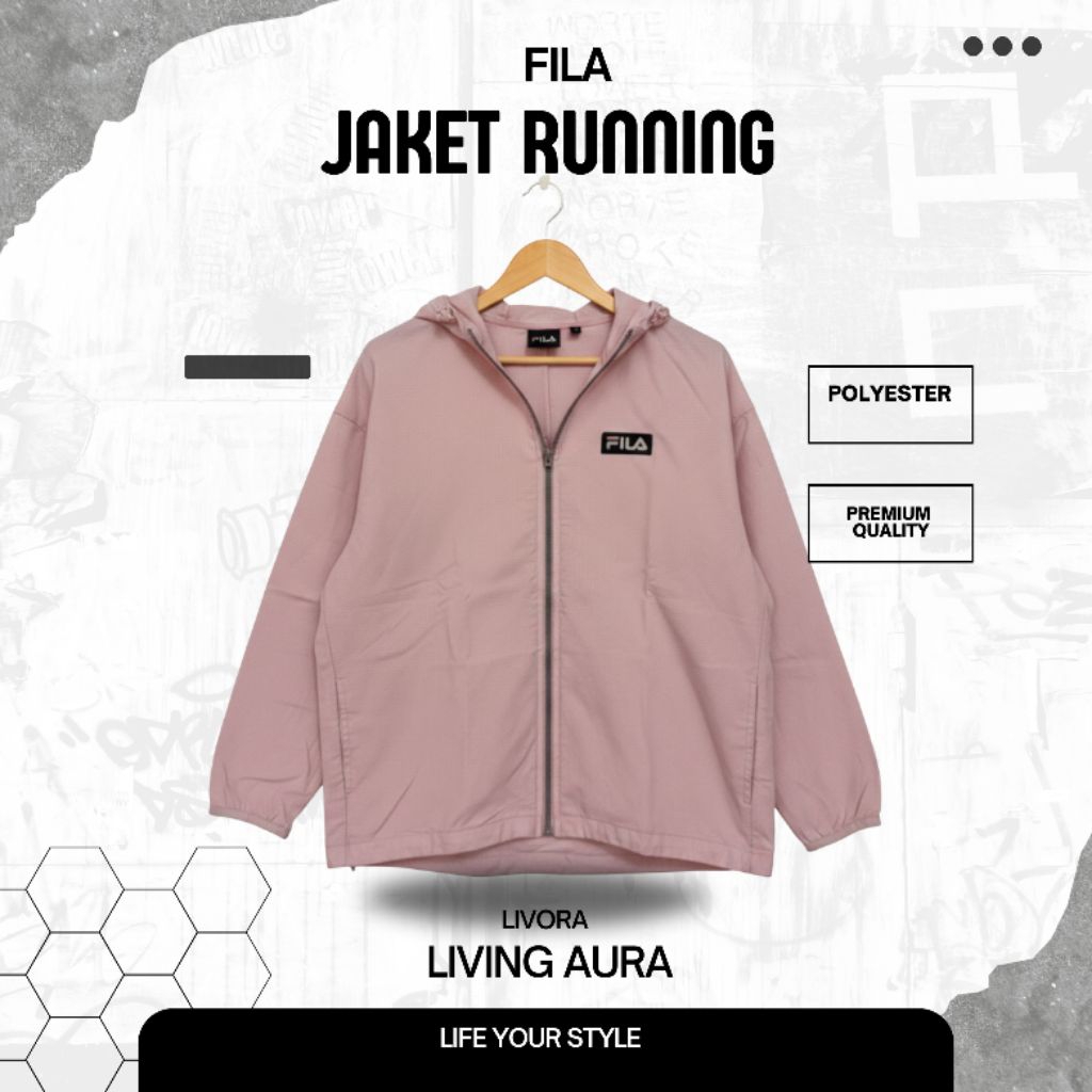 Jacket Running Fila Original Warna Baby Pink